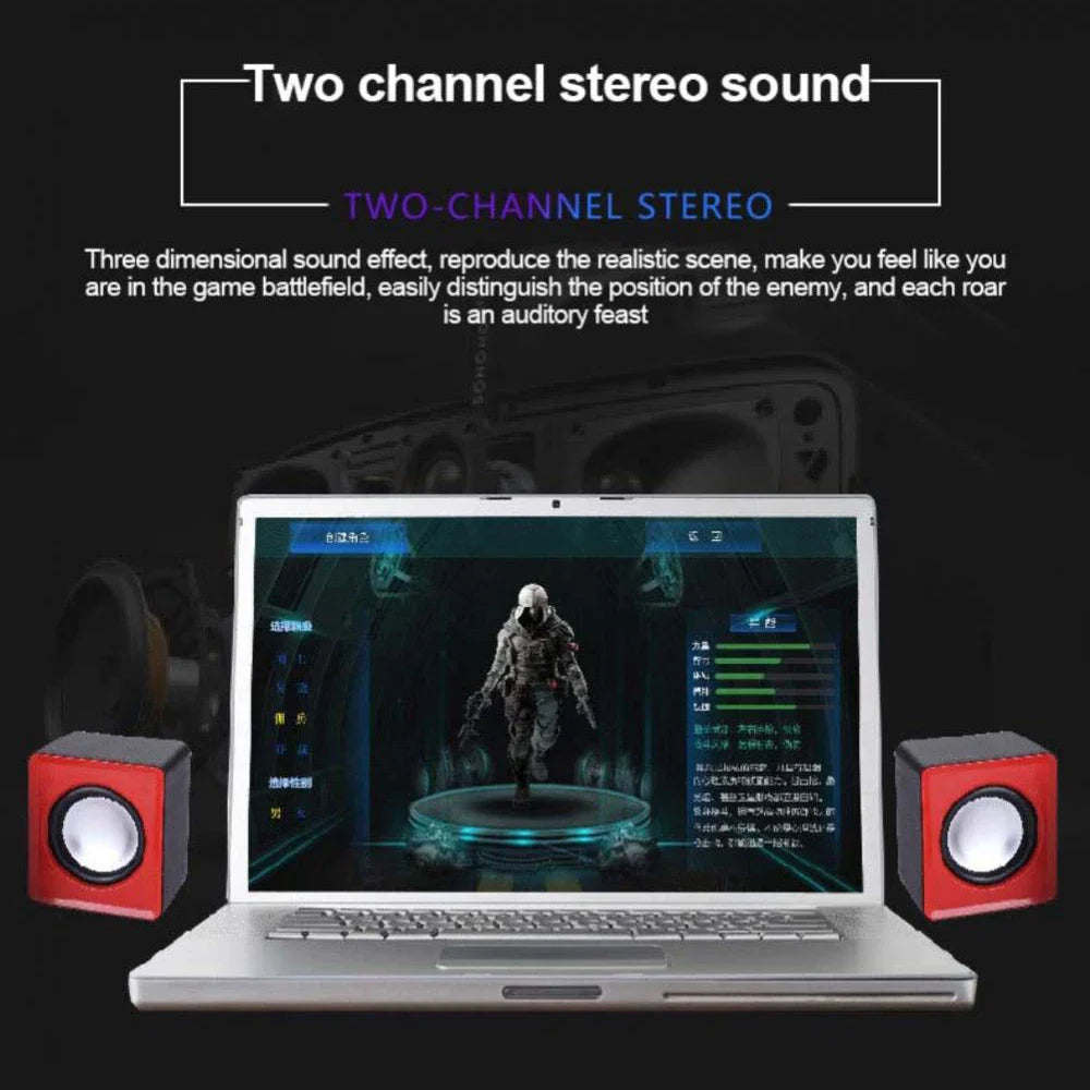 AyeBeau Mini USB Stereo Speakers for PC, Laptop & Desktop