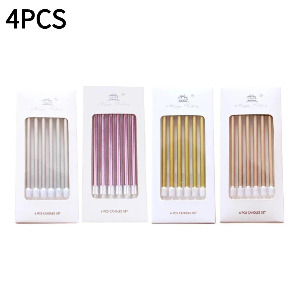 Gold & Silver Birthday Candles – Cake & Cupcake Toppers 6-Pack