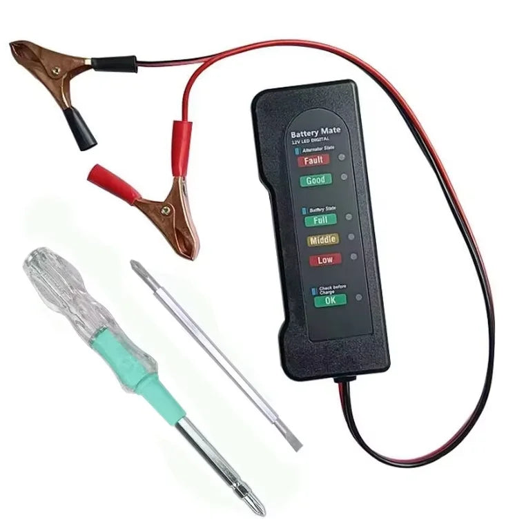 12V Car Battery Tester, Alternator Tester Automotive,Battery Checker, Analyzer to Check Alternator & Battery Charging System,LED Peaceful Pleasures Health and Wellness Car Battery Tester