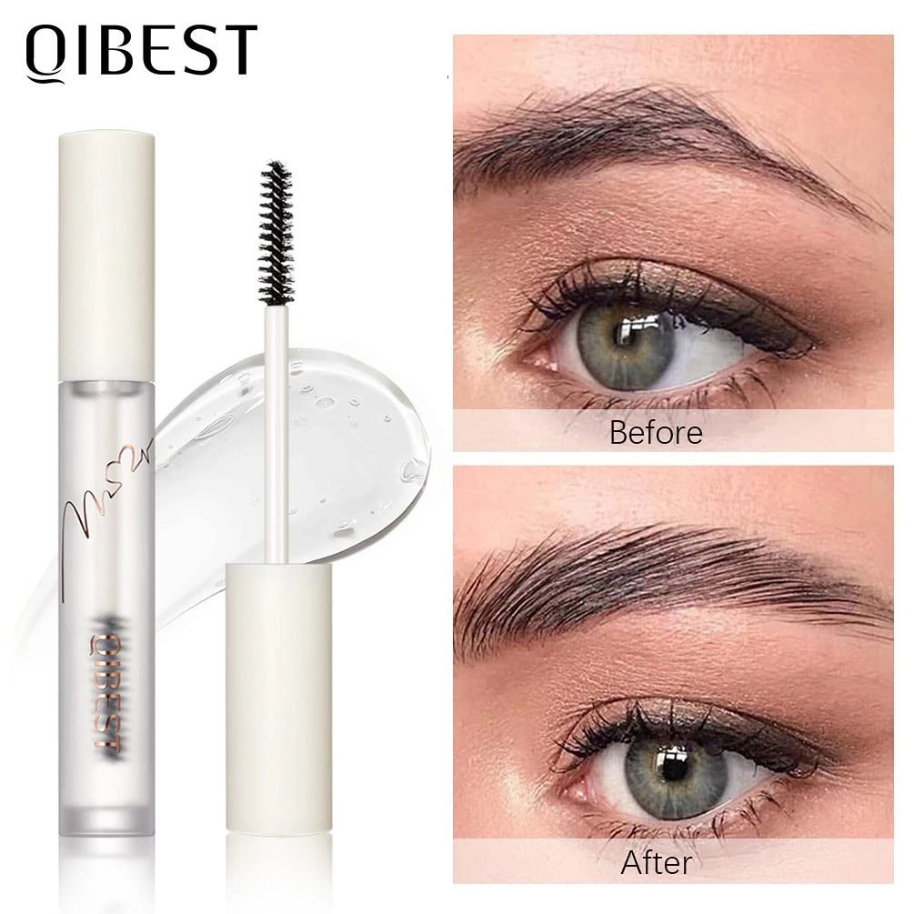 QIBEST Eyebrow gel Transparent Brows Wax Waterproof Long-Lasting With 3D Brush Brow Styling Soap For Eyebrows Women's Cosmetics Peaceful Pleasures Health and Wellness