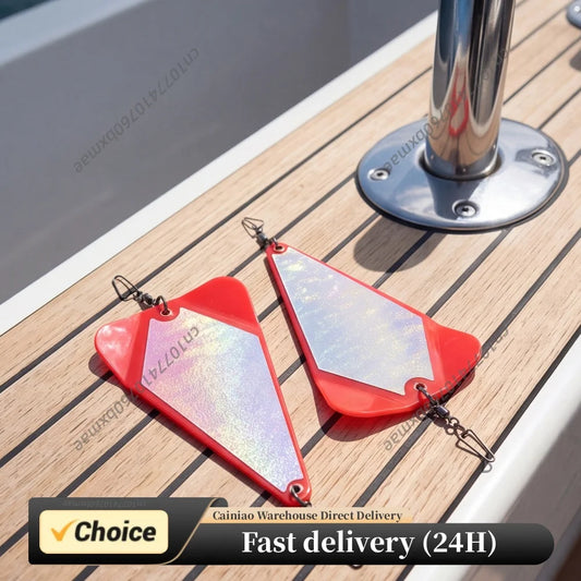 Triangle Trolling Tackle Flasher UV Double-sided Reflective Sea Fishing Bait for Sea Fishing Luminous Lure Boat Accessory Peaceful Pleasures Health and Wellness