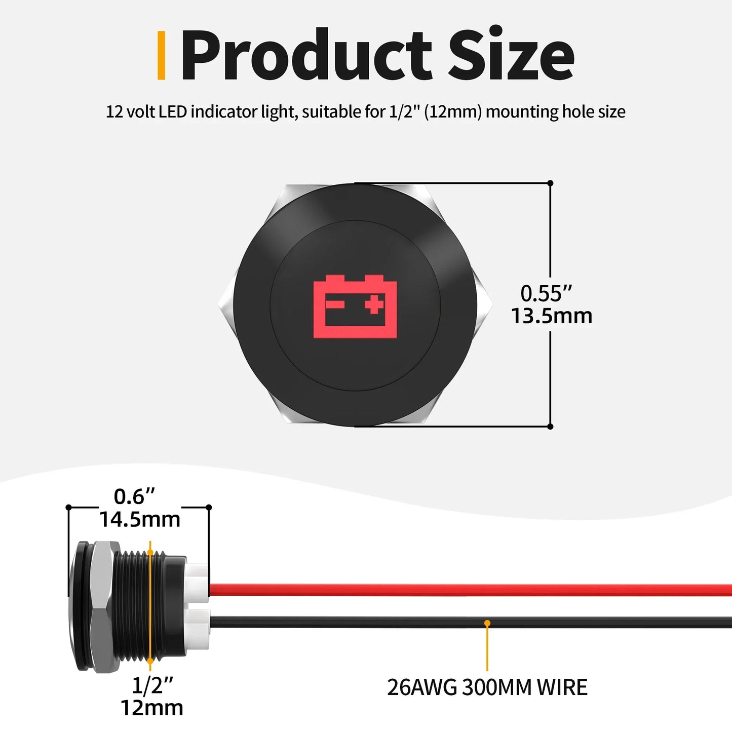 12V LED Indicator Light – Waterproof Dash Panel Peaceful Pleasures Health and Wellness