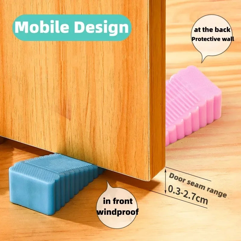 Silicone Wedge Door Stopper Non-Slip | 8 Colors | Home & Office