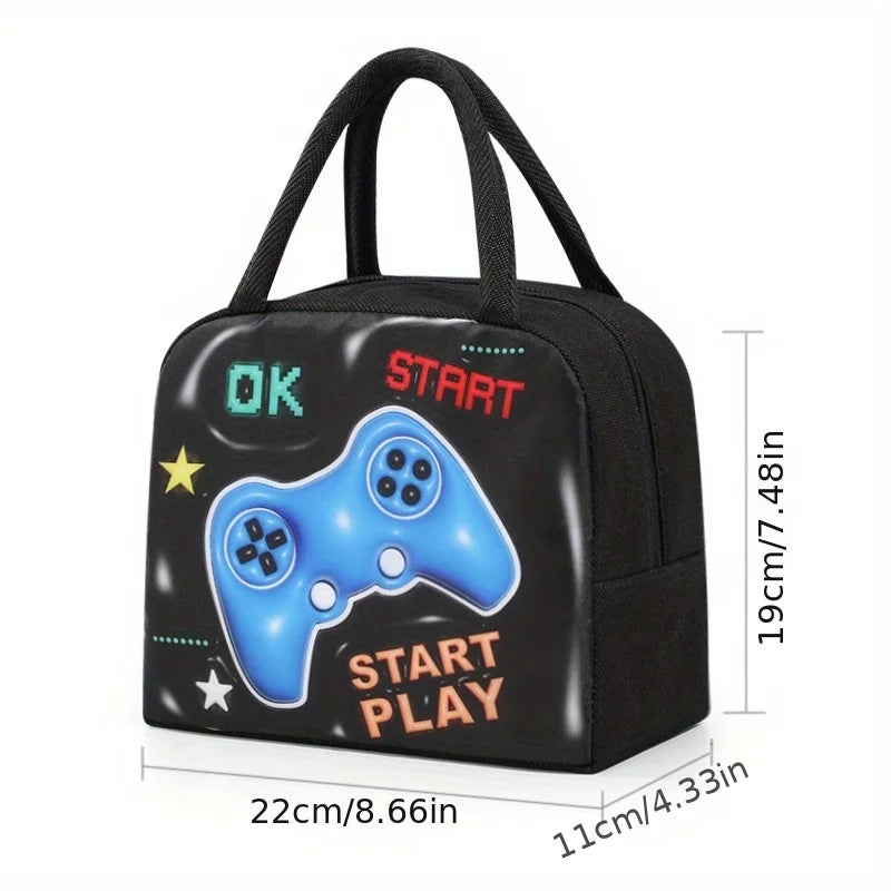 [Cute Cartoon Lunch Bag] 1pc Cute Cartoon Thermal Lunch Bag - Non-Woven Rectangle Bento Box Tote with Thick Aluminum Foil Peaceful Pleasures Health and Wellness