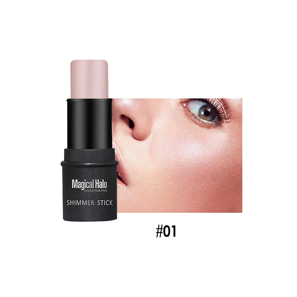 QiBest 2-Color Highlighter & Contour Stick | Shimmer Bronzer
