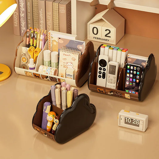 Space Saving Multi Compartment Desktop Organizer for Students Office Workers Cosmetic Stationery Office Supplies Storage Peaceful Pleasures Health and Wellness