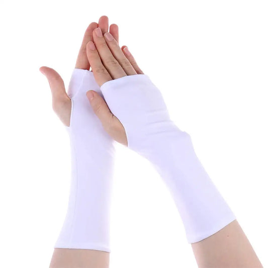 Summer Fingerless Cycling Gloves – UV Sun Protection Sleeves Cycling Gloves Oasis Select white-24cm