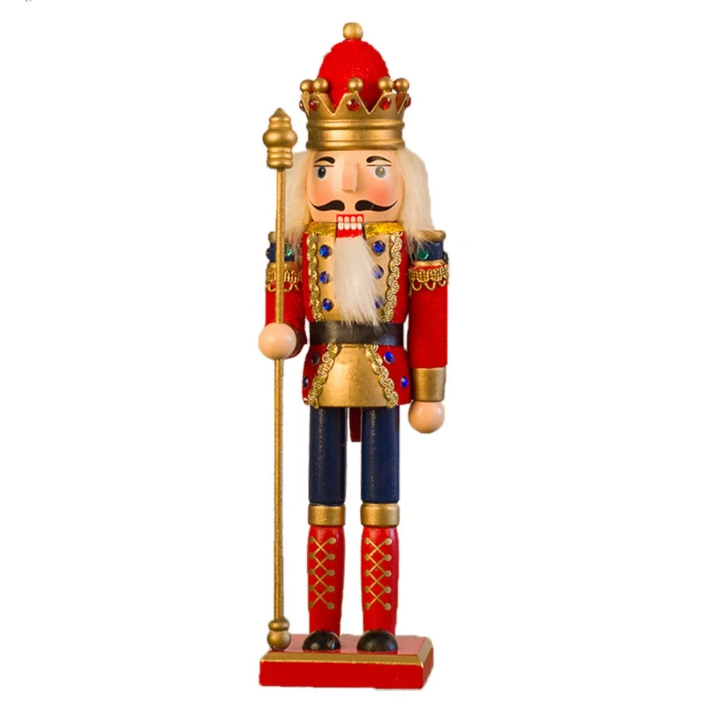 New Creative 30cm Wooden Christmas Nutcrackers Wooden Soldiers Guard Figurines with Good Workmanship for Holiday Decor Display Peaceful Pleasures Health and Wellness