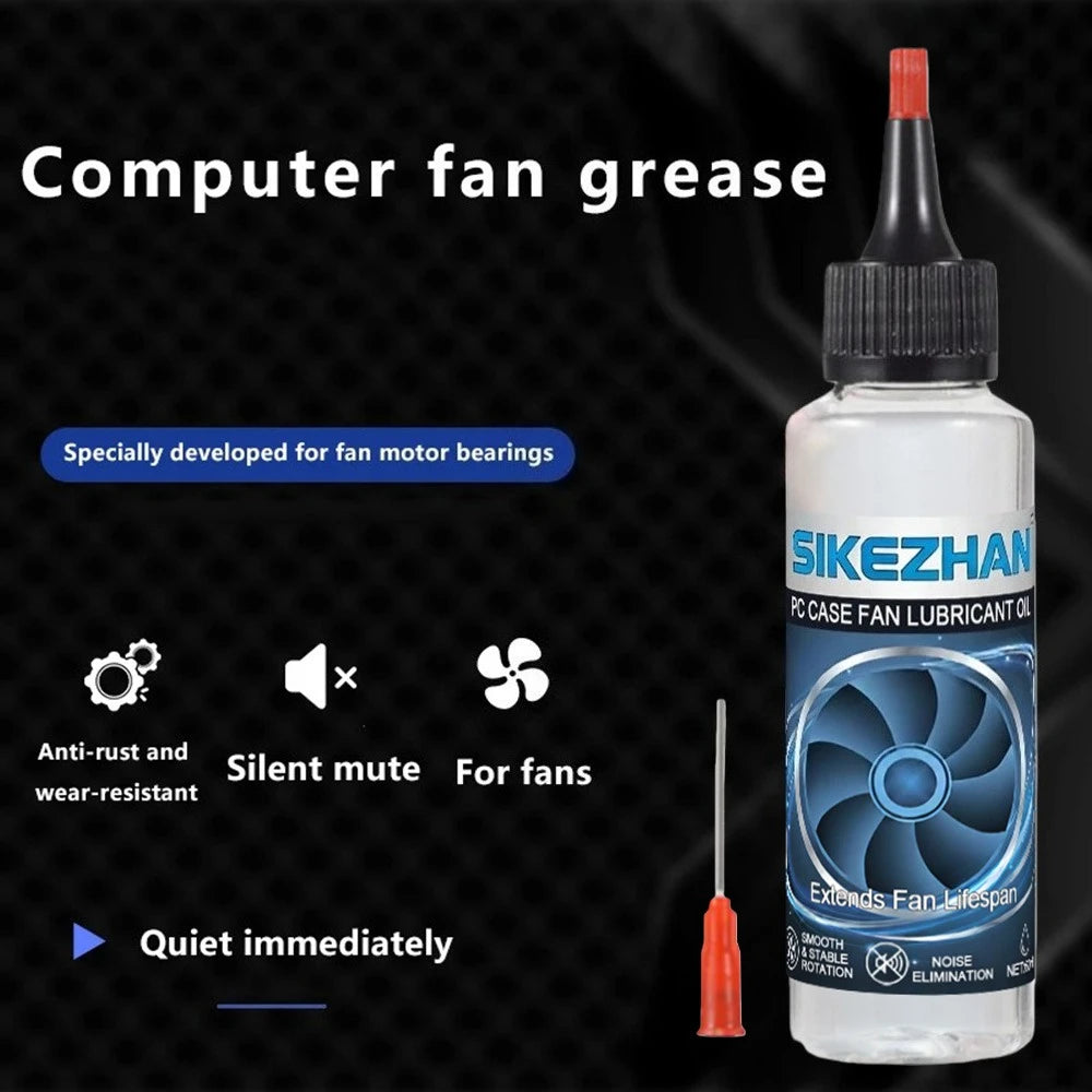 PC Fan Lubricant Oil for Computer Case CPU GPU Cooler Bearing. Silent Noise Reduction. Anti-Rust Long-Lasting Maintenance Fluid Peaceful Pleasures Health and Wellness