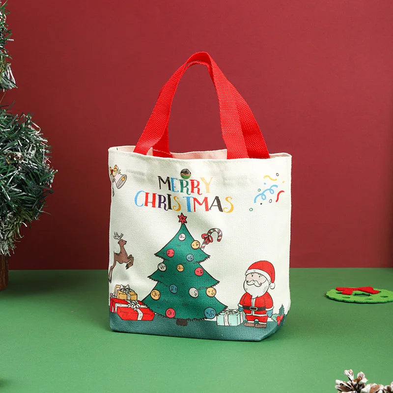 Christmas Canvas Gift Tote Bags | Holiday Candy & Gift Bags