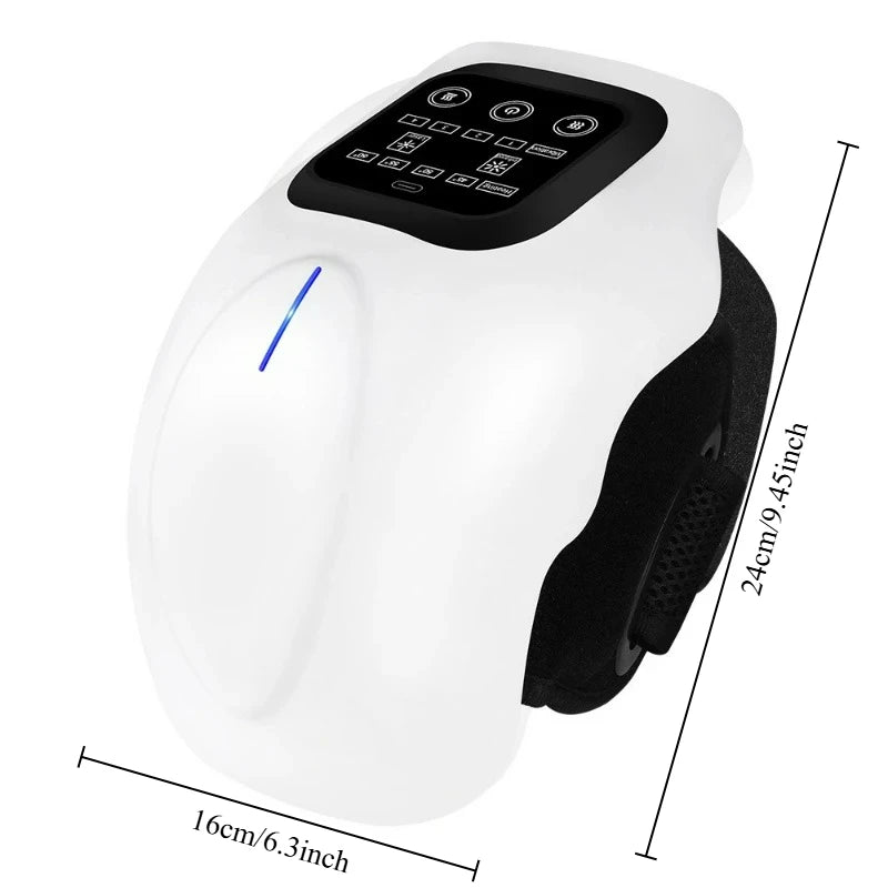 Knee Massager Cordless Heated Knee Massager with 3 Vibration Modes LED Screen & Adjustable Straps Massage with Heat for Relief Peaceful Pleasures Health and Wellness White A 24x16x11cm