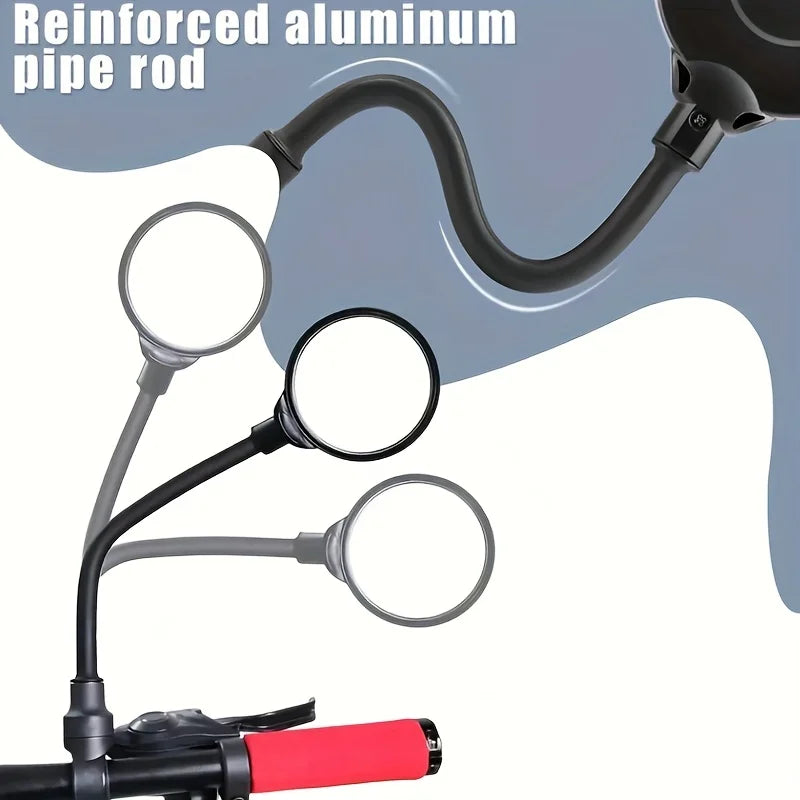 360° Adjustable Bicycle Handlebar Rearview Mirrors – 2pcs HD Convex