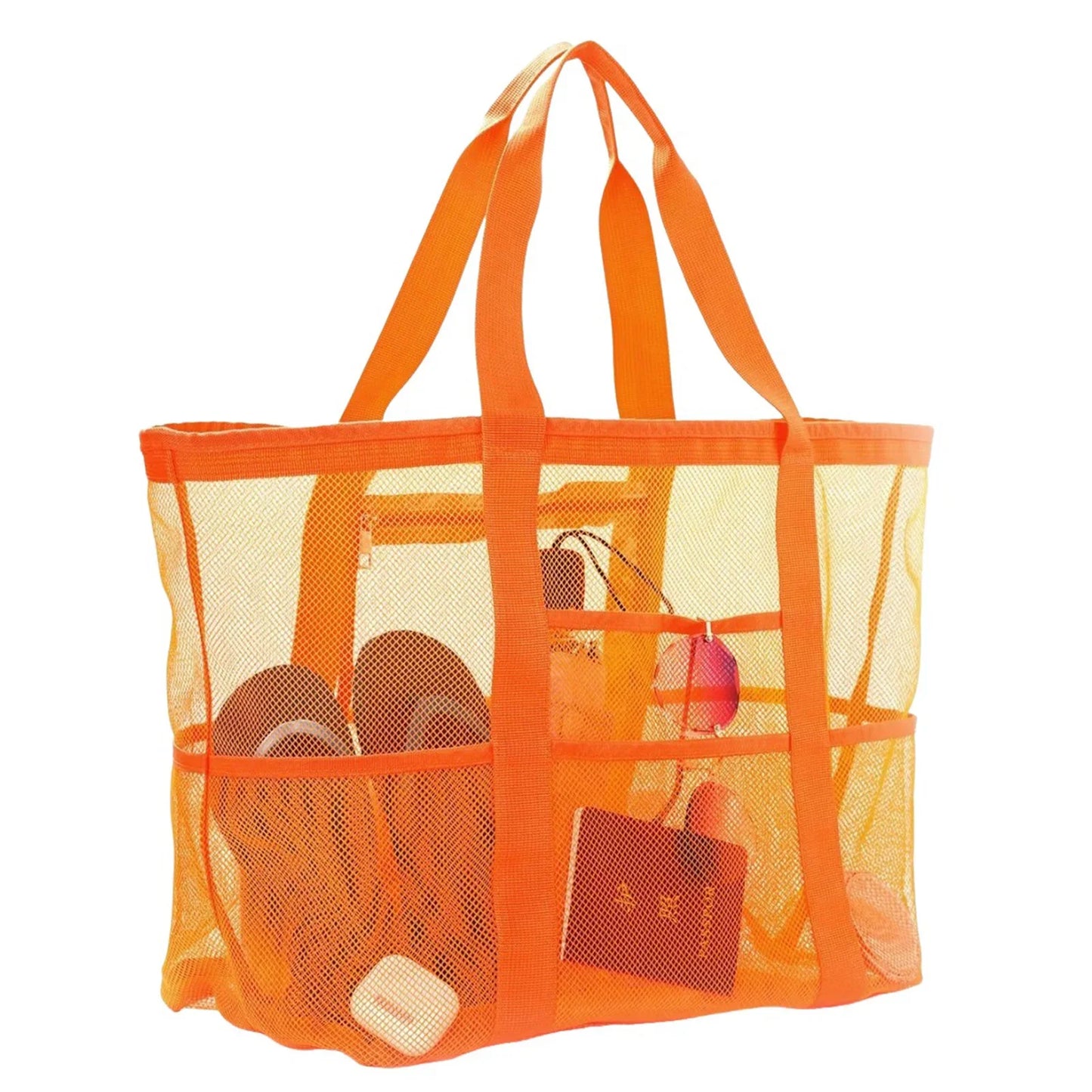 Mesh Beach Tote Bag | Large Multi-Pocket Pool & Travel Bag