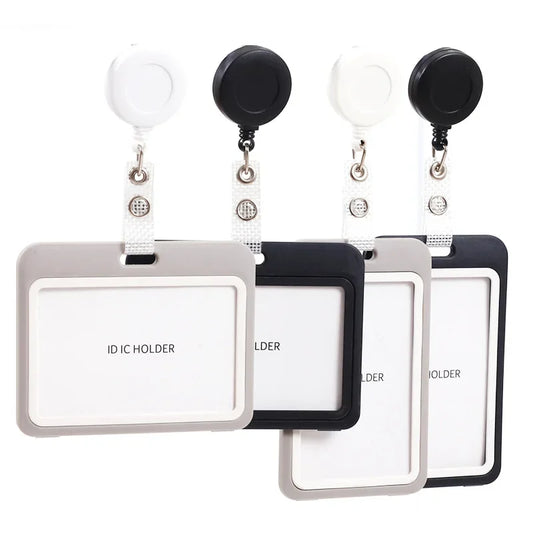 Clear Plastic ID Badge Holder with Lanyard Slot | Office Staff ID Badge Holder Peaceful Pleasures Health and Wellness