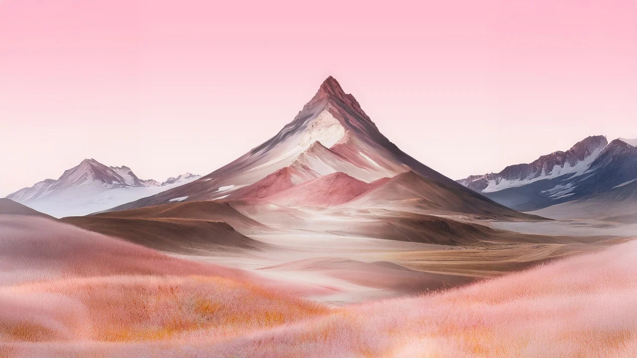 Canvas Wall Arts Nature Mountain Landscape Pink aesthetic Wallpaper Poster And Picture Print Interior Home Decor For Living Room Peaceful Pleasures Health and Wellness 01 20x30cm Unframed
