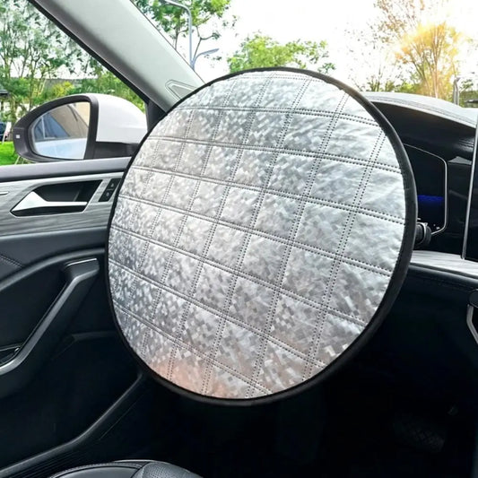 Universal Steering Wheel Sunshade Cover Heat Insulation UV Protection Sunshade Cover Foldable Dust-proof Protector for Outdoor Peaceful Pleasures Health and Wellness