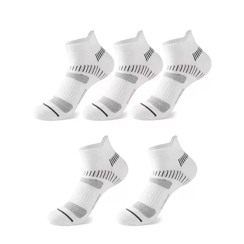 5 Pairs of Men's Sports Socks, Fashionable And Casual Cotton Spring/Summer Style Sweat Absorbing And Breathable Short Socks Peaceful Pleasures Health and Wellness 5 Pairs 2 EU39-43