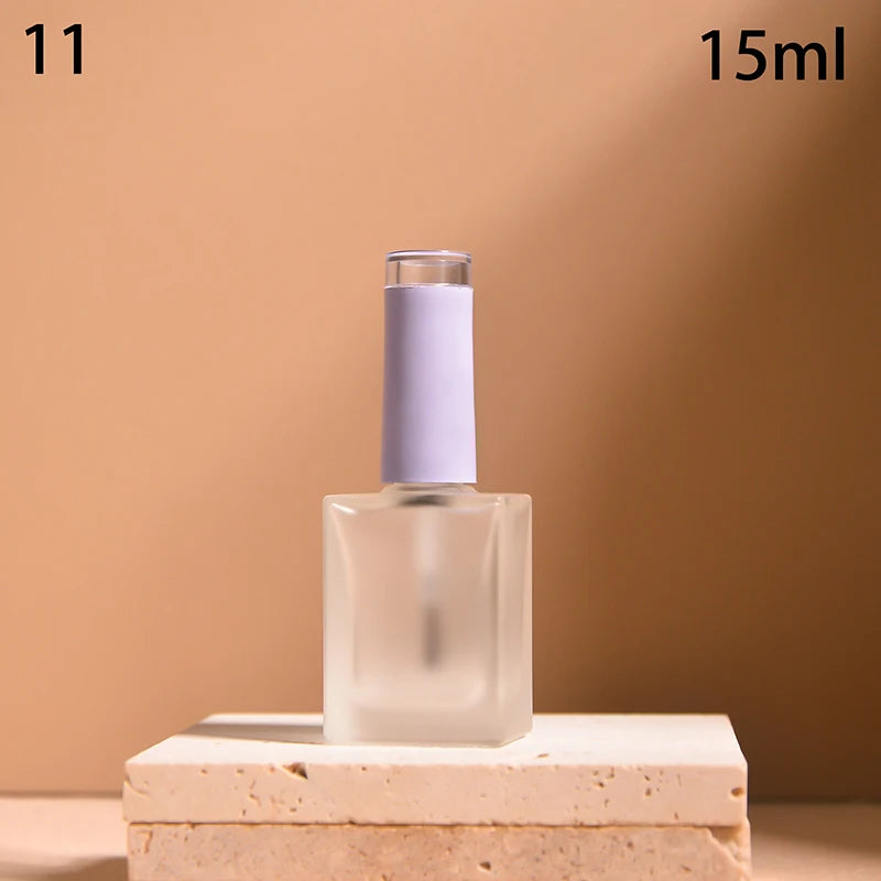 15ml Frosted Glass Nail Polish Bottle with Brush – DIY Nail Art