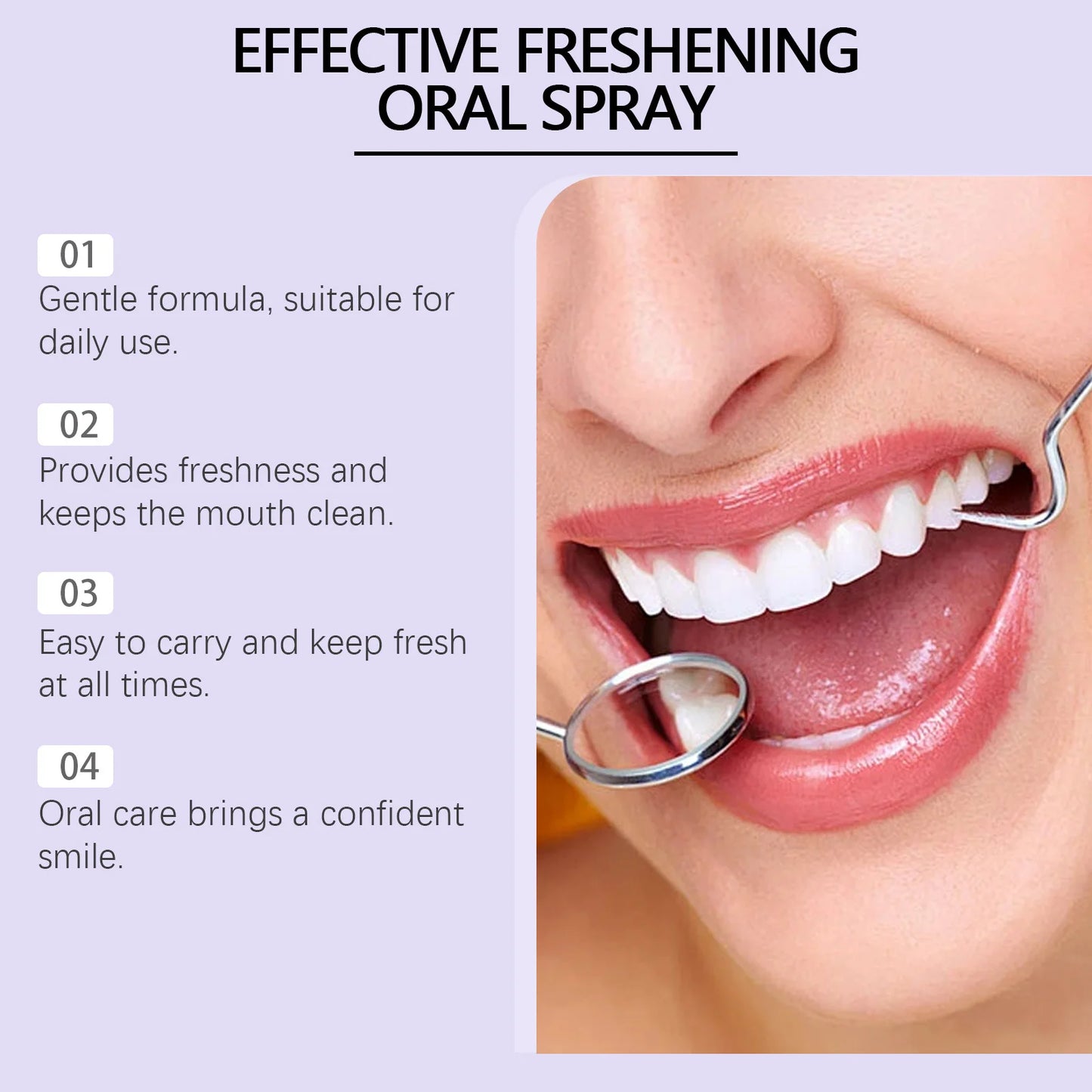 ORALHOE Probiotic Oral Spray Remove Plaque Stainsfresh Breath Travel-Sized Gentle Cleansing Refresh Long Lasting Mint Oral Spray Peaceful Pleasures Health and Wellness