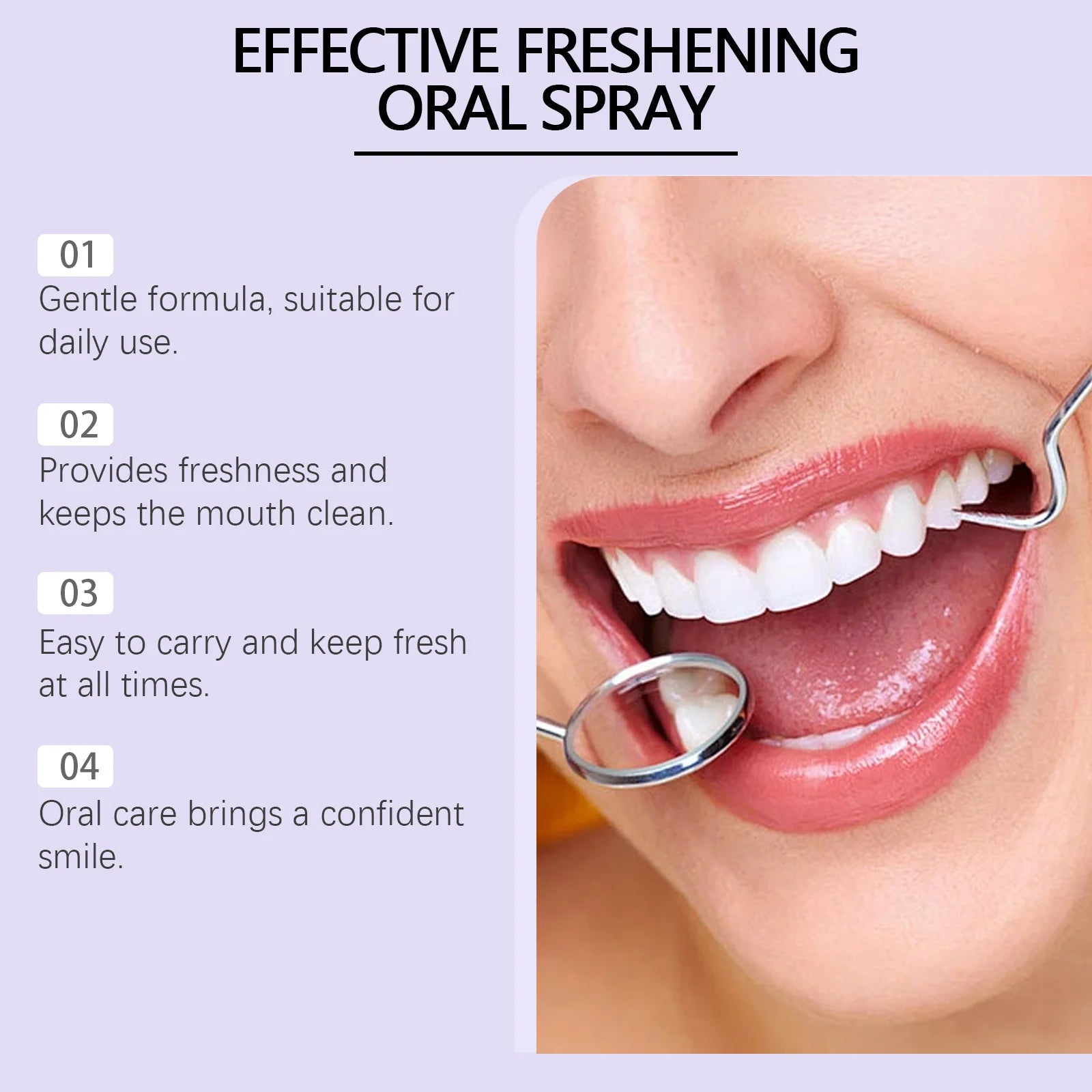 ORALHOE Probiotic Oral Spray Remove Plaque Stainsfresh Breath Travel-Sized Gentle Cleansing Refresh Long Lasting Mint Oral Spray Peaceful Pleasures Health and Wellness