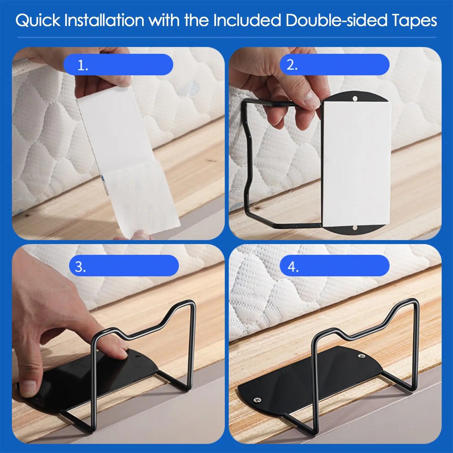 Metal Mattress Slide Stopper | Non-Slip Corner Retainer Bar 2pc