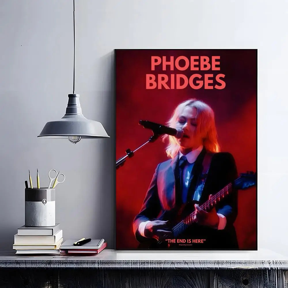 Phoebe Bridgers Poster – HD Waterproof Self-Adhesive Wall Art Music Wall Poster Peaceful Pleasures Health and Wellness Black11 21X30cmNoframe