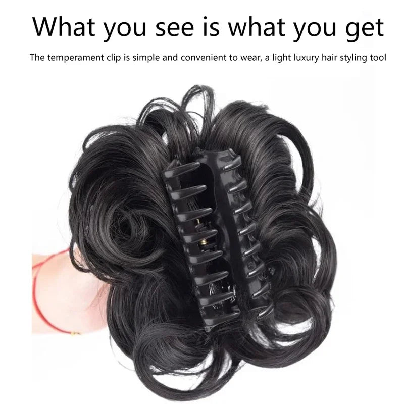 Messy Curly Synthetic Hair Bun Clip-In Hairpiece for Women
