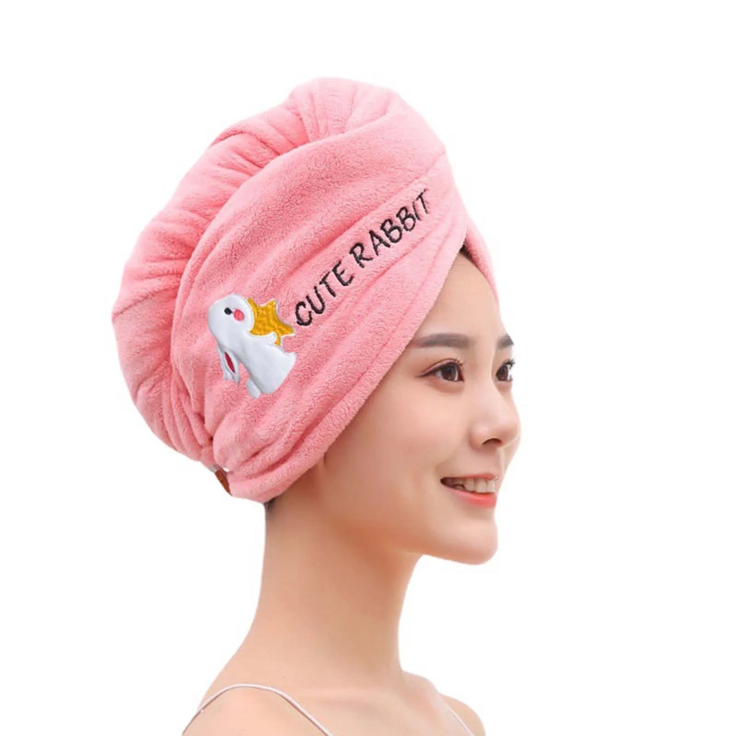 Coral Fleece Womens Hair Towel Cap Thick Bath Hat Super Soft Quick Dry Towel With Embroidery For Home Spa And Travel Peaceful Pleasures Health and Wellness A