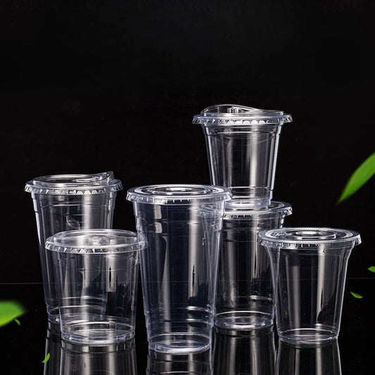 10pcs Plastic Cup with No Straw Mouth Direct Drinking Transparent Disposable Coffee Cup Suitable for Smoothies Cold Drinks Milk Peaceful Pleasures Health and Wellness