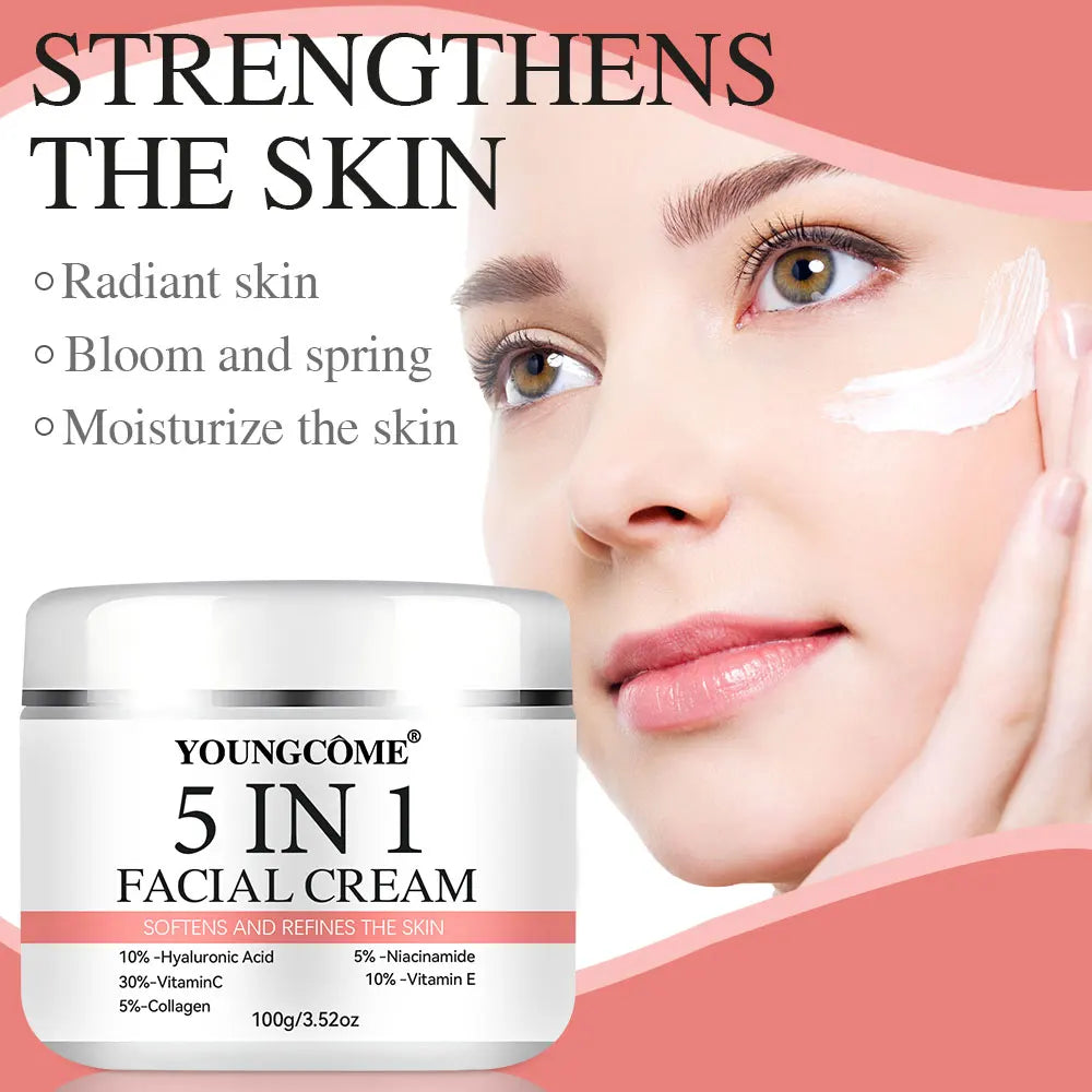 5-in-1 Firming Face Serum – Vitamin C & Hyaluronic Acid Face Serum Peaceful Pleasures Health and Wellness