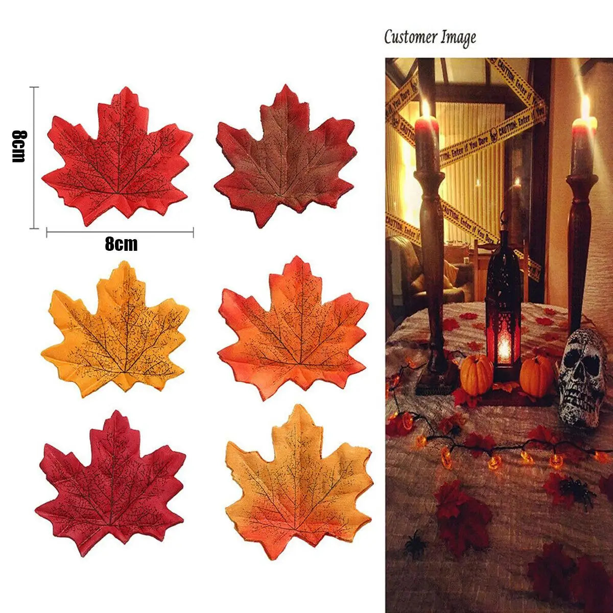 100 Artificial Silk Maple Leaf Autumn Fall Fake Leaves Craft