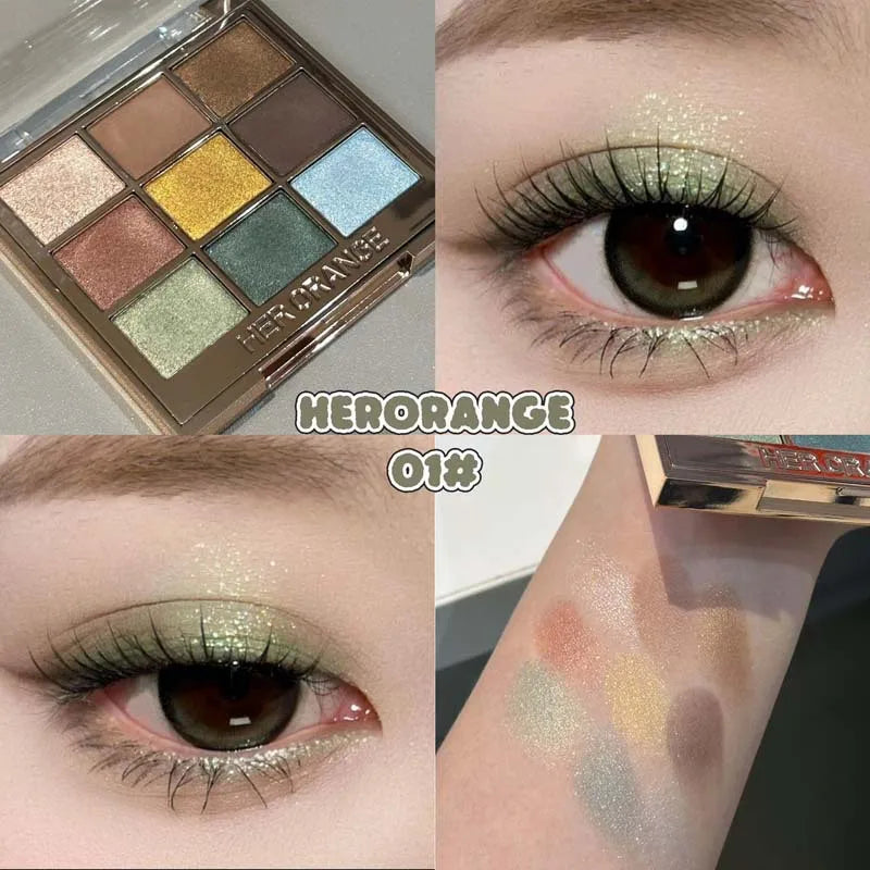 9-Color Smoky Eyeshadow Palette | Shimmer, Matte & Glitter