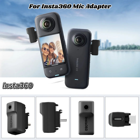 Mic Adapter for Insta360 X5/X4/X3/Ace Pro – Audio Cold Shoe Camera Mic Adapter Oasis Select