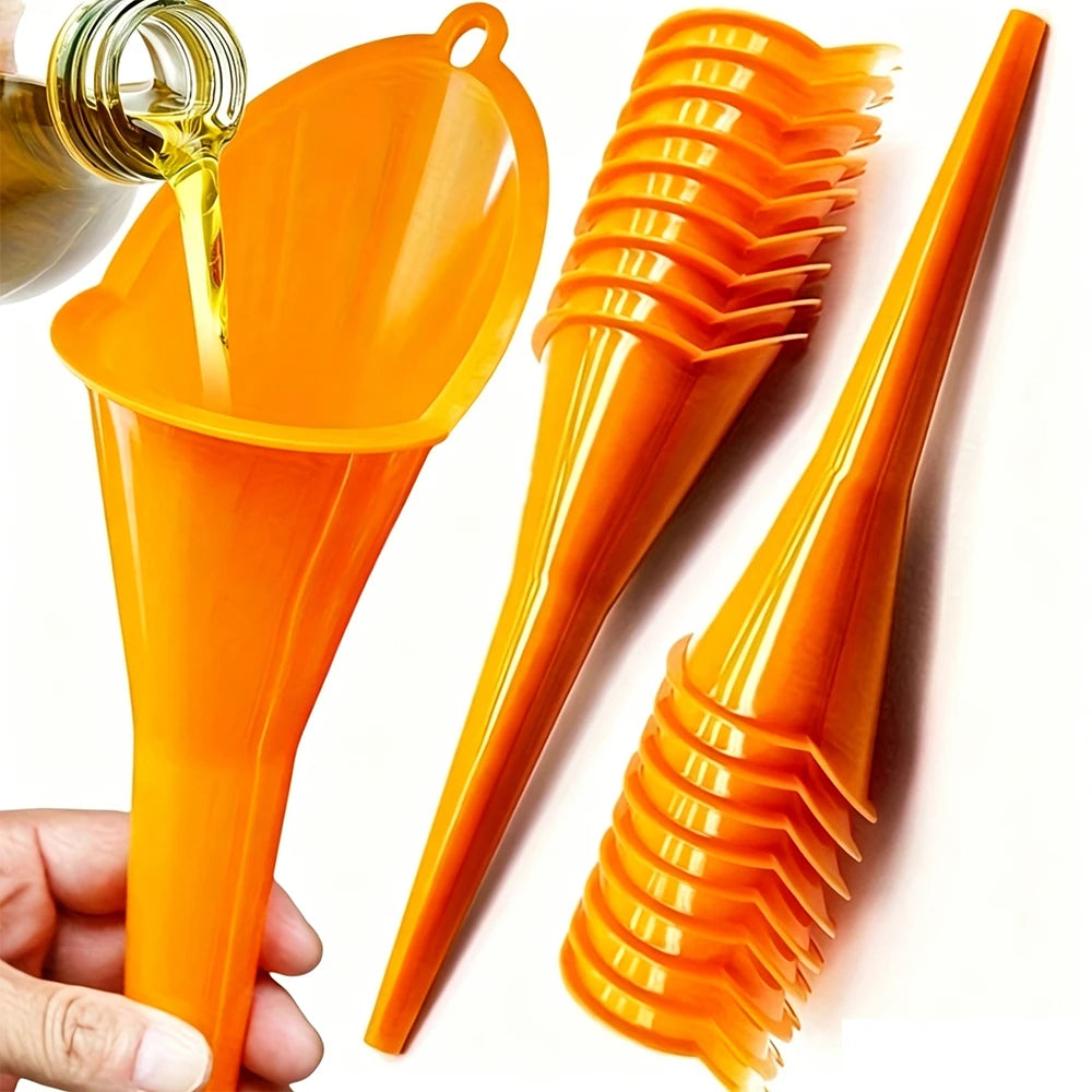 Car Long Stem Funnel Oil Fuel Filling Tools Anti-splash Plastic