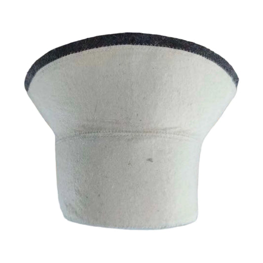 Woolen Felt Sauna Hat Offering Thermal Barrier Protection Lightweight Peaceful Pleasures Health and Wellness White
