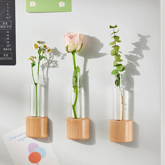 Mini Magnetic Test Tube Vase – Wooden Hydroponic Planter Magnetic Mini Vase Oasis Select