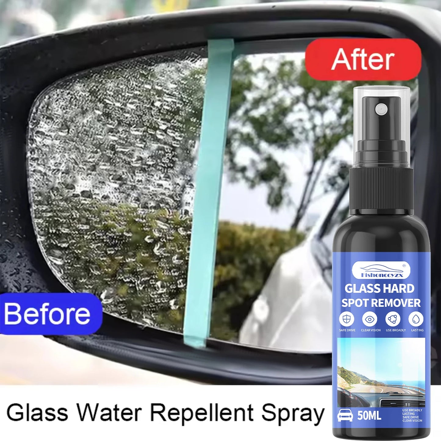 Water Repellent Spray Anti Rain Coating for Car Glass Hydrophobic Anti-rain Car Liquid Windshield Mirror Mask Auto Polish Kit Peaceful Pleasures Health and Wellness