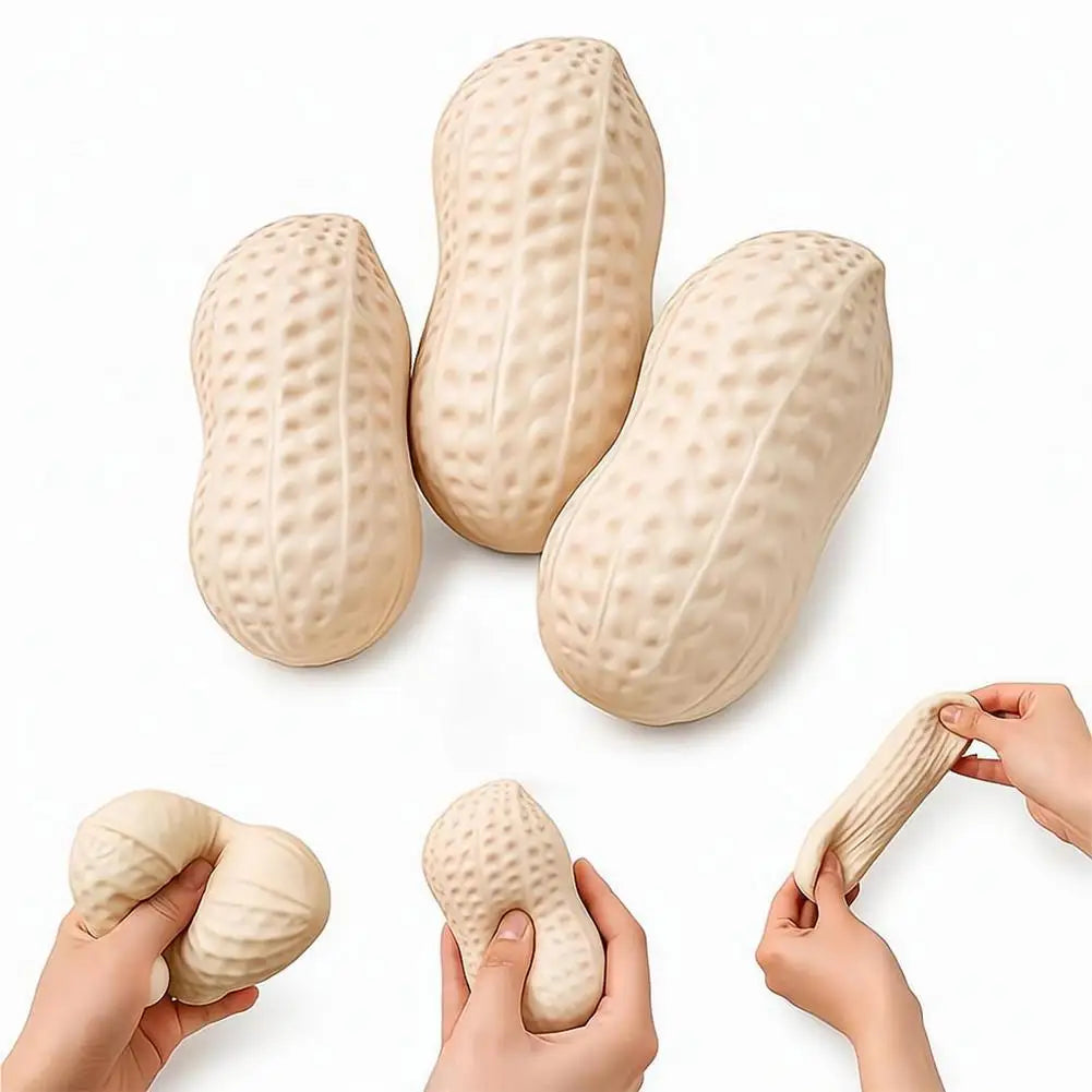 Peanut Squishy Squeeze Fidget Toy – 3-Pack TPR Sensory Set