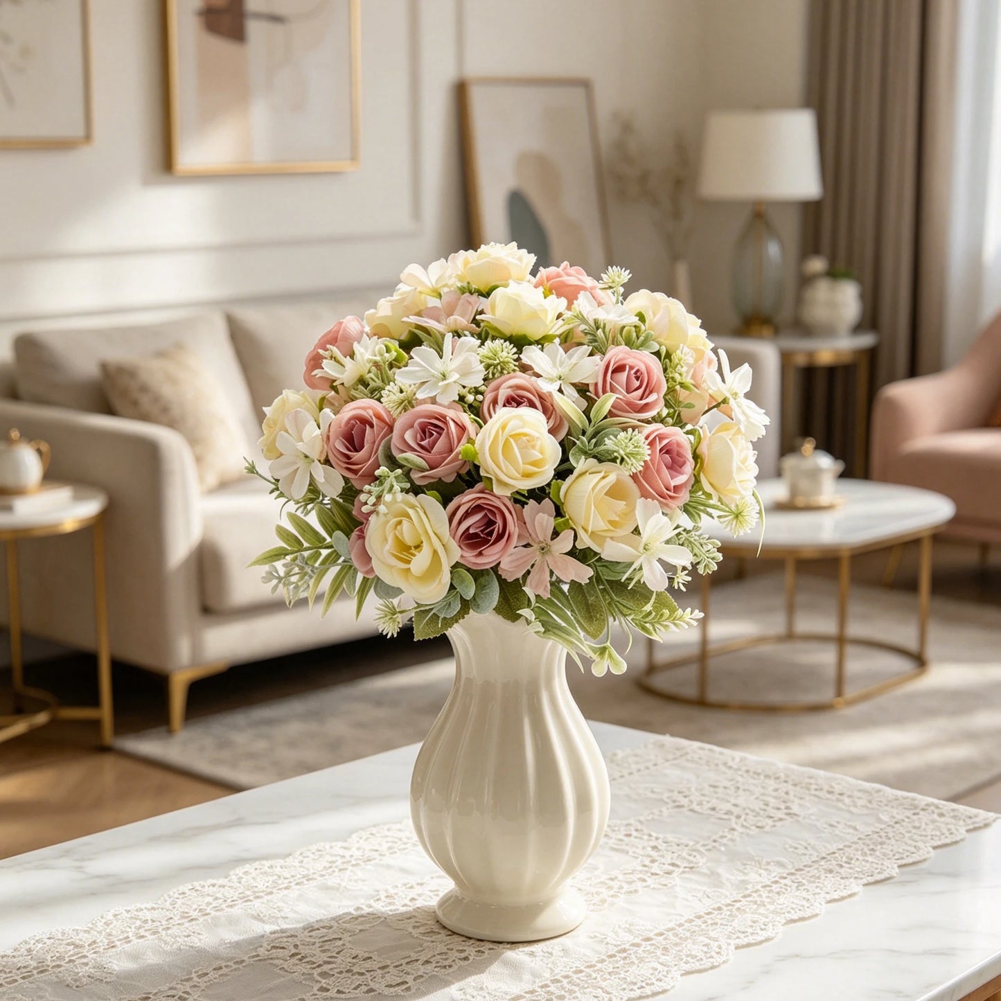 Silk Rose Artificial Flower Bouquet | Wedding & Home Décor