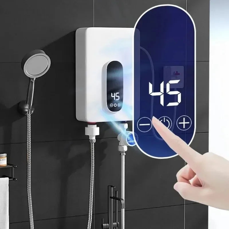 220V Electric Tankless On-Demand Instant Hot Water Heater Compact Size for Bathroom Sink Toilet Energy Efficient Peaceful Pleasures Health and Wellness