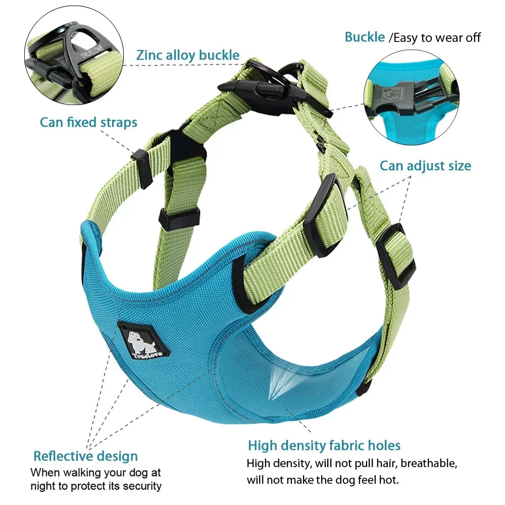 Truelove Padded Reflective Dog harness Vest Pet Step in Harness Adjustable No Pulling Pet Harnesses for Small Medium Dog TLH5951 Peaceful Pleasures Health and Wellness