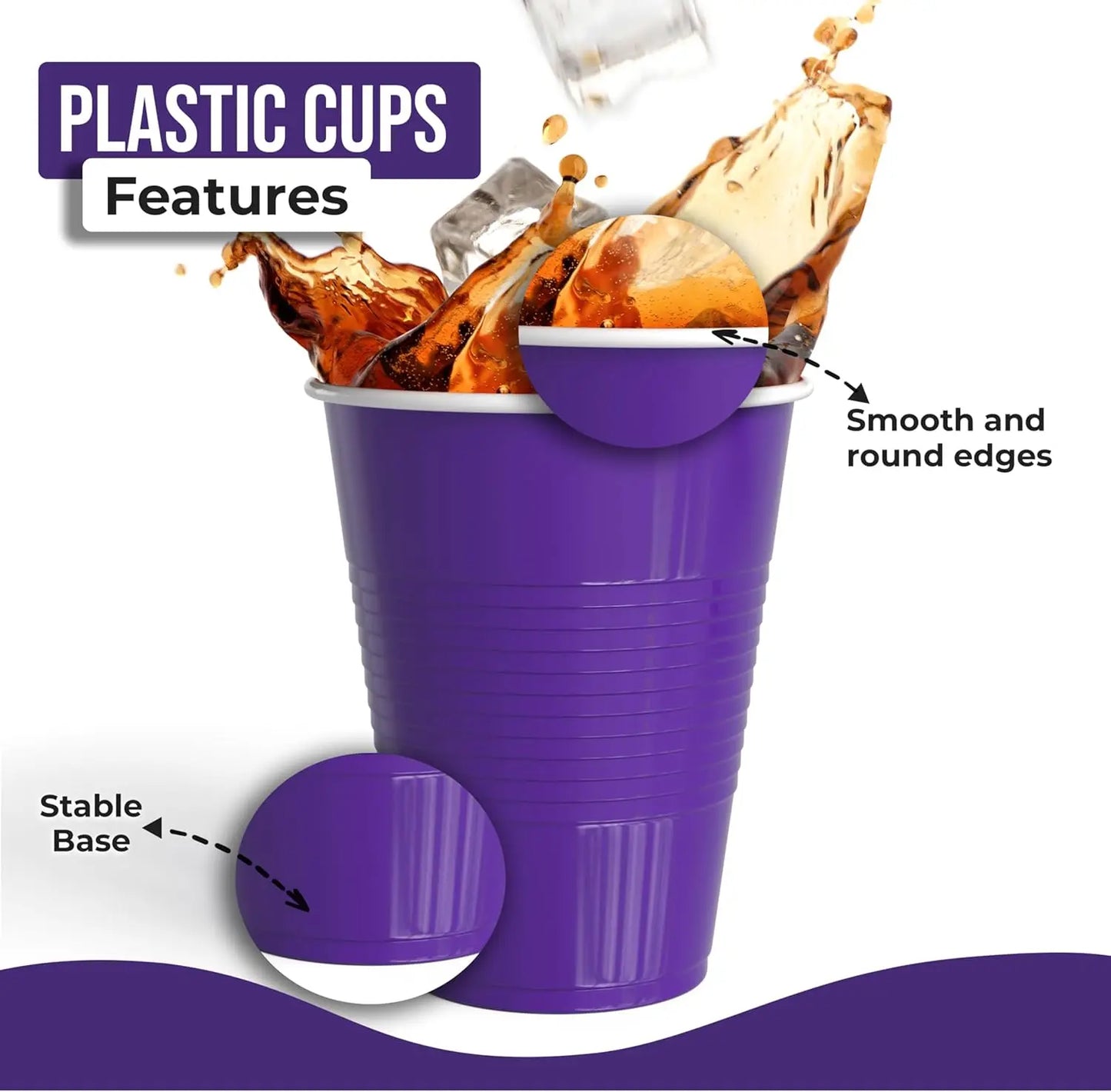 50PCS 18OZ Party Disposable Cups Red Plastic Cup for Beer Pong Kit for Juice on your Birthday Wedding or Graduation Party Peaceful Pleasures Health and Wellness