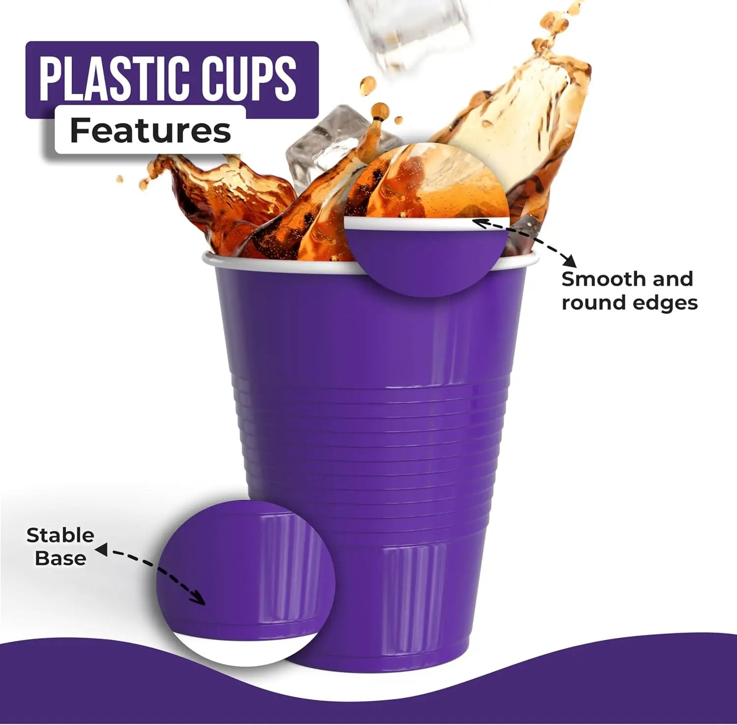 50PCS 18OZ Party Disposable Cups Red Plastic Cup for Beer Pong Kit for Juice on your Birthday Wedding or Graduation Party Peaceful Pleasures Health and Wellness