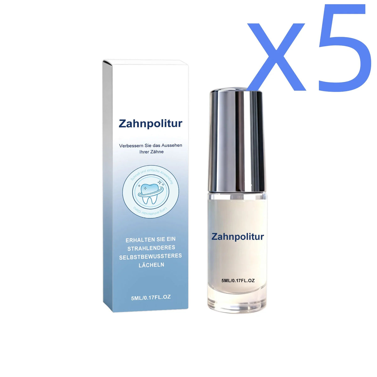 Xylitol Tooth Polish Instant Brighten Remove Stains Freshen Breath Lasting Shine Protect Enamel Wellness Easy Apply Teeth Paint Peaceful Pleasures Health and Wellness 5ml Boxed X 5PCS