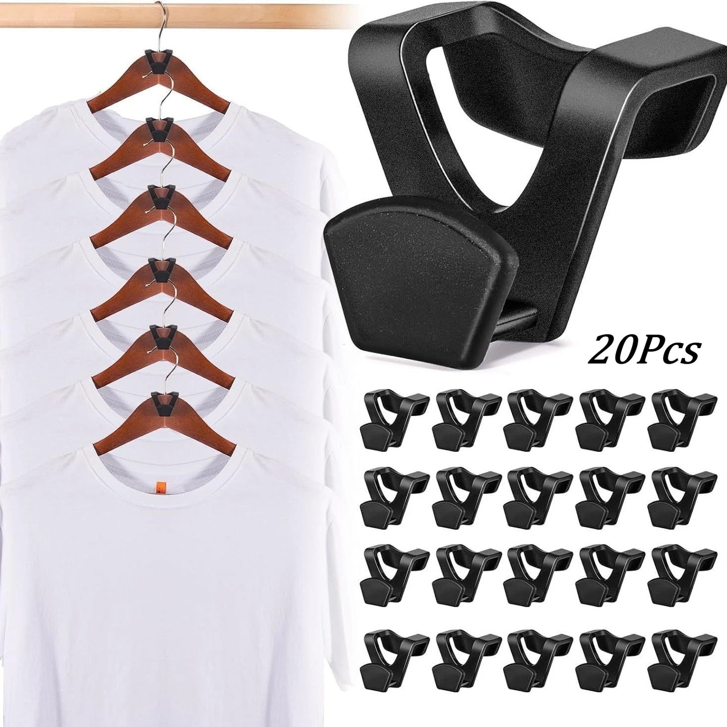 20-Pack Hanger Connectors | Space-Saving Closet Organizers