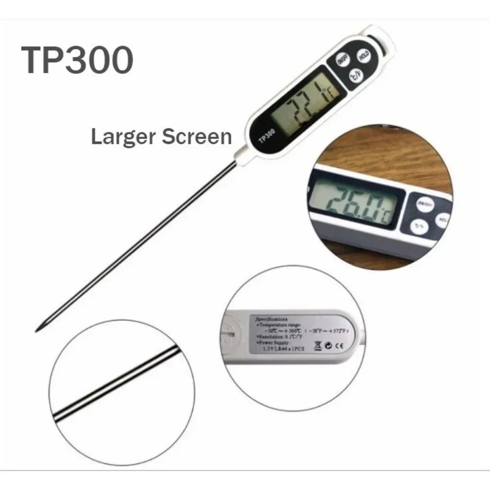 TP300 Digital Meat Thermometer | LCD Instant Read Food Probe