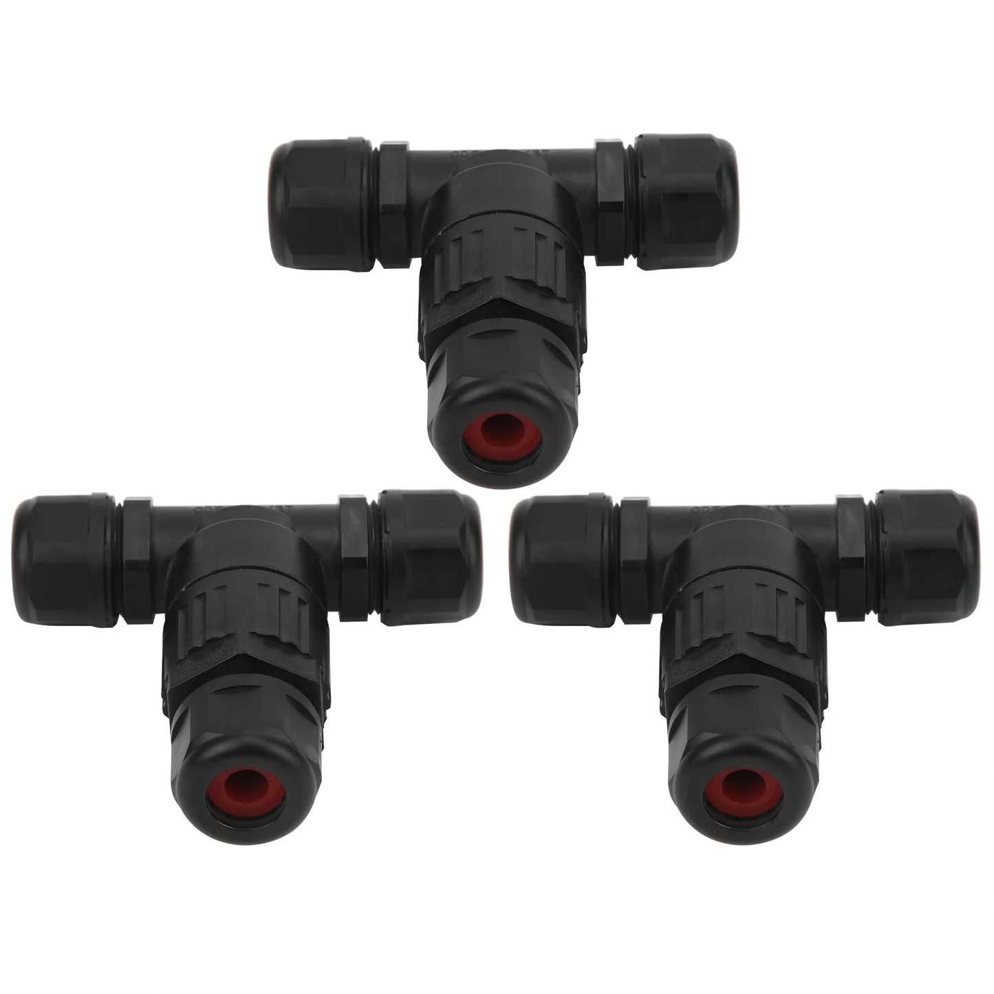 IP68 Waterproof Connector Electrical Cable 3 Way T Shape Outdoor Industrial Accessories 3 Way Waterproof Connector Peaceful Pleasures Health and Wellness 3pcs