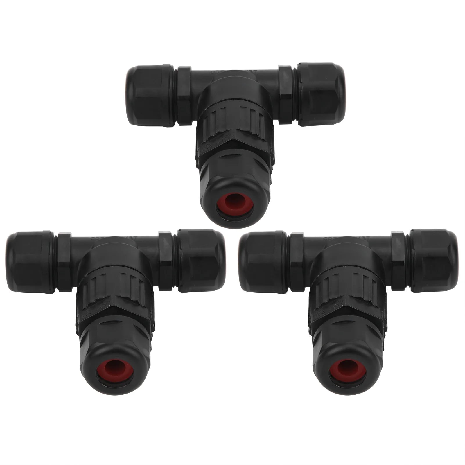 IP68 Waterproof Connector Electrical Cable 3 Way T Shape Outdoor Industrial Accessories 3 Way Waterproof Connector Peaceful Pleasures Health and Wellness 3pcs