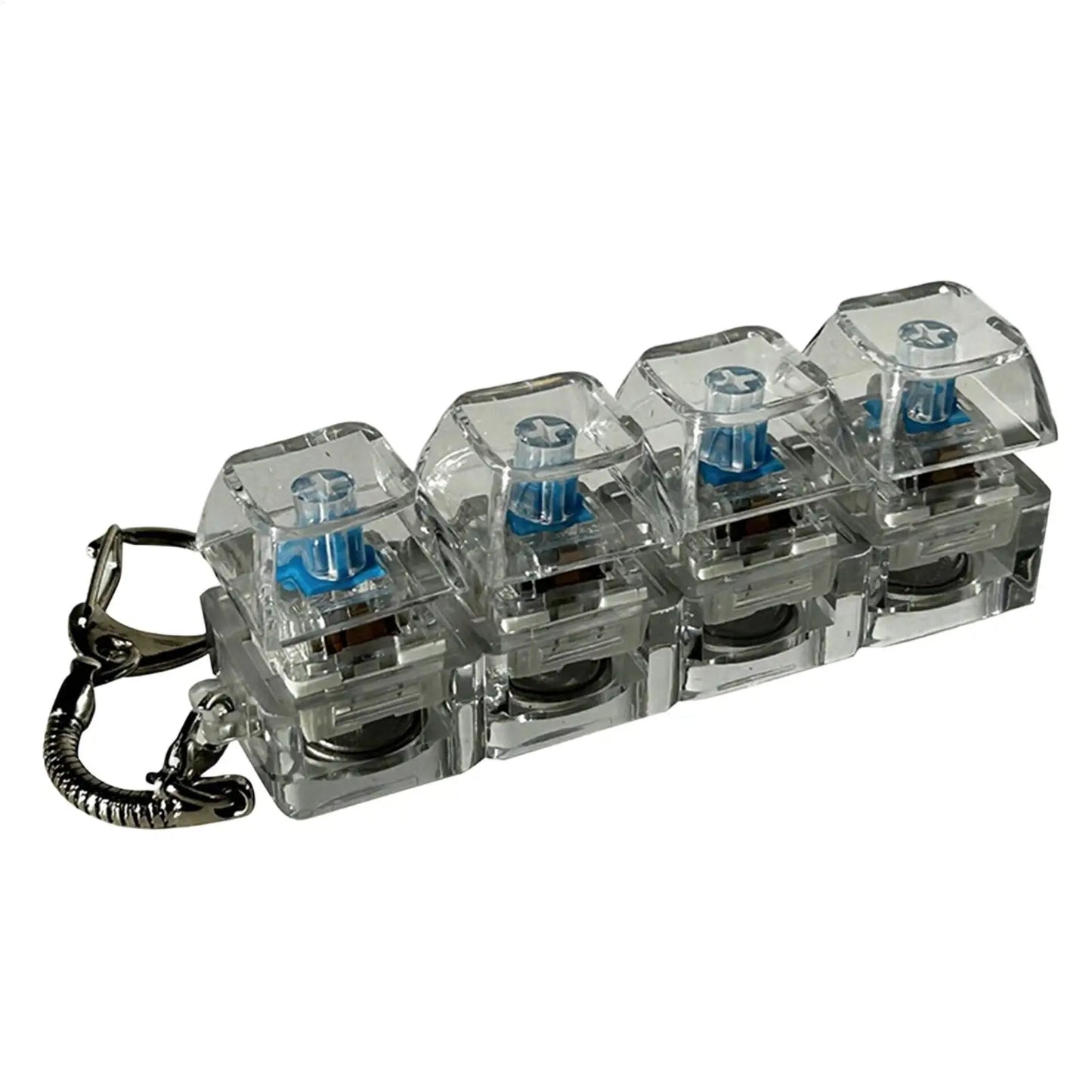 4-Key LED Keyboard Fidget Clicker Keychain | Light-Up Toy