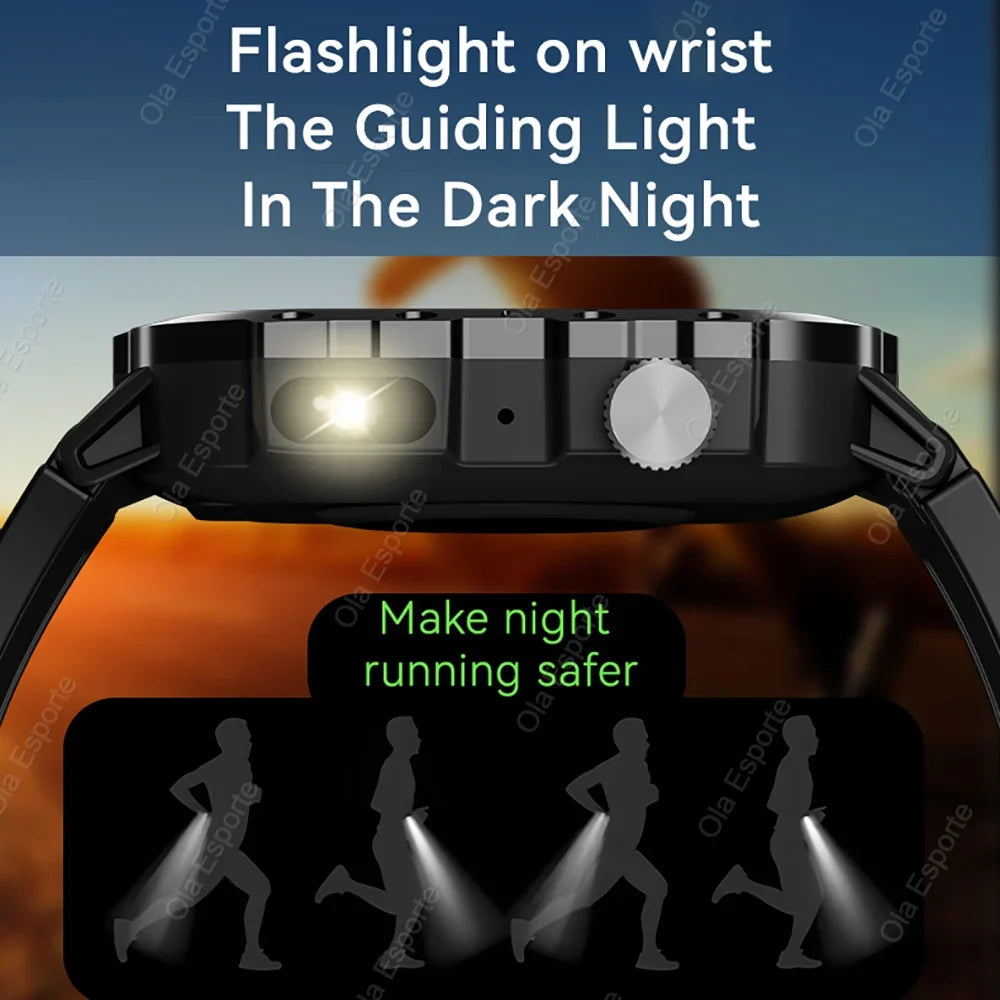 Ola Esporte Military GPS Smart Watch – Bluetooth & Flashlight